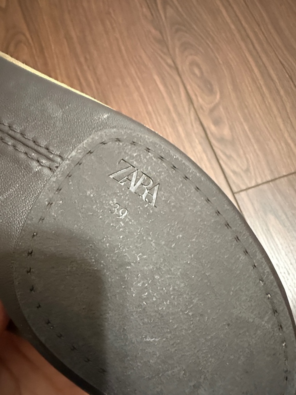 ZARA Brown Suede Mule Flats Slip On Minimalist Leather Slides Size 39 - Picture 11 of 12
